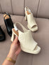 Ladies Peep Toe Buckle Strap Platform Sandals
